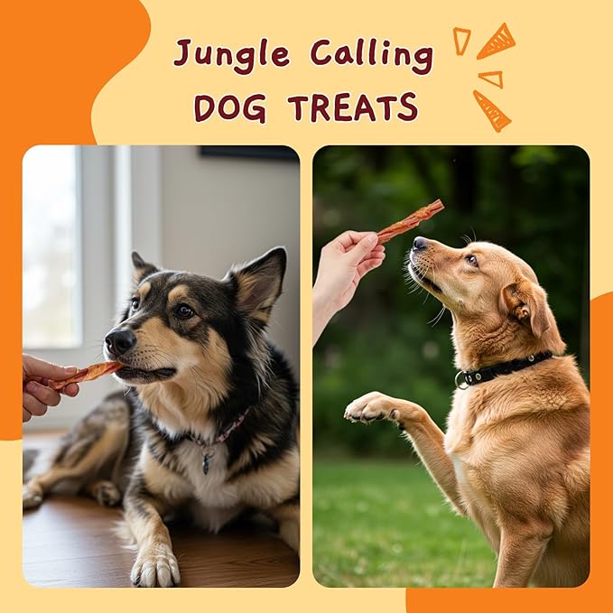 Jungle Calling Dog Treats, Chicken Wrapped Collagen Sticks Chewy Treat, Beef Lung Flavor, Chews Stick for Small Medium Breed Dogs Chewers, Chew Snack Healthy Easy to Digest Teeth Cleaning,14.1 oz