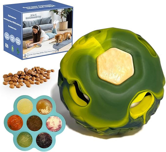 5-in-1 Frozen Dog Enrichment Toys,Interactive Dog Toys with DIY Freezable Fillable Mold,Natural Rubber,Dishwasher Safeï¼_mallï¼