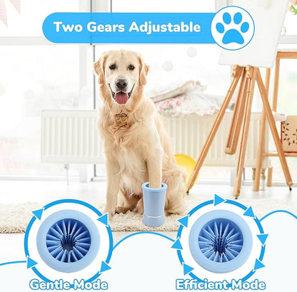 Dog Washer, Electric Dog Foot Washer with Two Speeds, Portable USB Rechargeable Dog Cleaner Cup, Automatic Cleaner for Dogs Small Medium Large Cats (Built in 600mAh Battery) (Blue)