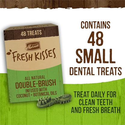 Merrick Fresh Kisses Natural Dental Chews Infused With Coconut And Botanical Oils For Small Dogs 15-25 Lbs - 9 ct. Bag