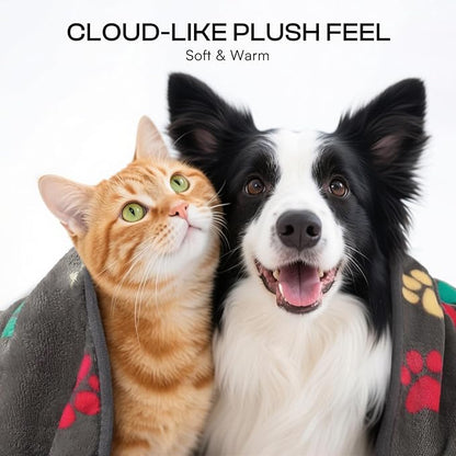Luciphia 1 Pack 6 Dog Blankets Cat Soft Fluffy Fleece Pet Blanket Warm Cute Print Design Puppy Kitten Doggy Bone Small(23"x16")