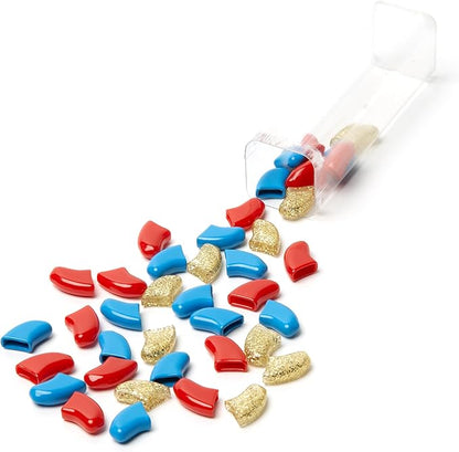 Soft Claws Nail Caps for Dogs with Non-Slip Design Made in USA - 40 Dog Nail Covers for Long-Lasting Protection of Floors and Furniture - Fourth of July (Red, Blue & Gold Sparkle), X-Large