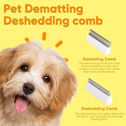 Dog Steam Grooming Brush and Metal Comb Combo, Manual Steamy Dog Brush With Water, Self Cleaning Slicker Brush, Dog Massager Brushes, Multifunctional Pet Hair Comb for Removing Tangled And Loose Hair