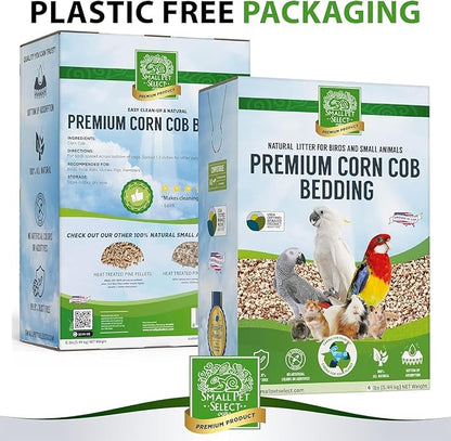 Small Pet Select 100% Natural Corn Cob Bedding for Pets Small Animal & Bird Cage Litter Safe for Hamsters, Guinea Pigs & More -6lb