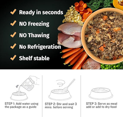 Bully Max Wet Puppy Food - Instant Fresh Dehydrated High Protein Soft Dog Food with Chicken - Healthy Growth for Small & Large Breed Puppies - 4 Dry Dog Food Pounds (Makes 11 lbs. of Wet Dog Food)