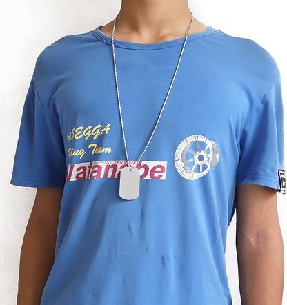 100 Pcs Military Dog Tags Set, 50 Pcs Aluminum Blank Dog Tags and 50 Pcs Iron Necklace Chain, Dog Tags Engraved for Pets, Perfect for DIY Decorative Craft Pet Dog ID Tags, Silver