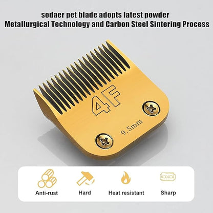 #4FC Clipper Blade Dog Grooming Compatible with Andis Clippers Detachable Carbon Steel Sharp Also Compatible with Wahl/Oster Dog Clippers