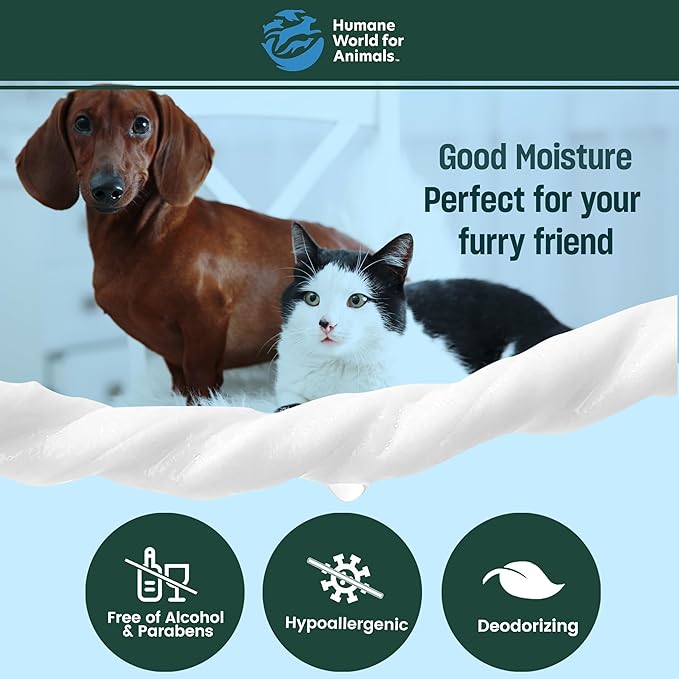 Humane World Pet Wipes - 450 Count, Hypoallergenic, Calming Lavender & Refreshing Citrus - Gentle Cleansing for Dogs & Cats