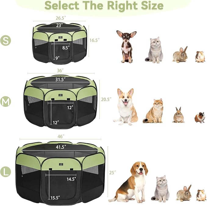 A 4 Pet Portable Cat Playpen for Small Dogs, 27" Small Kitten Playpen, Suitable for Puppy/Cats/Rabbit/Chick, Cat Play Pen with Mesh Panel(11_ _ 7.5_)
