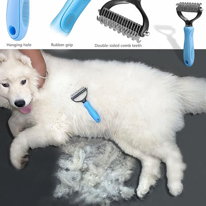 Dog Undercoat Rake Pet Grooming Tool, 2-Sided Shedding Dematting Comb for Cats Mat Remover Deshedder Brush for Large Dogs Double Coat, Long Hair Cat Combs Undercoat Husky Brush with 26 Teeth