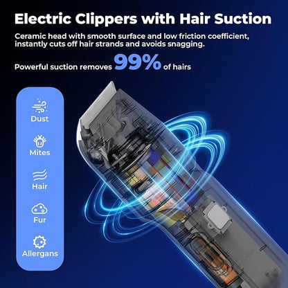 Dog Grooming Kit with Vacuum Clippers: Dog Vacuum for Shedding Grooming with Pet Hair Trimmer - 3L Pet Grooming Vacuum for Dogs Low Noise