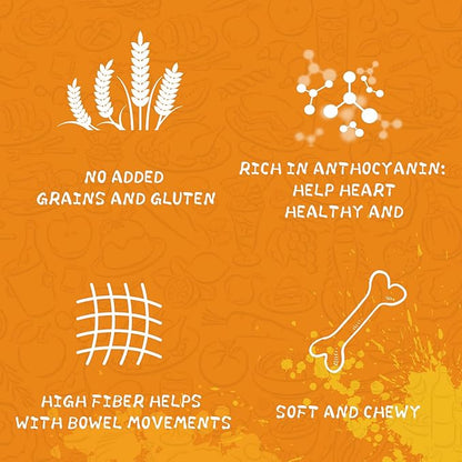 Chicken Sweet Potato Dog Treats, Orange & Purple Sweet Potato Dog Chews with Taurine, Nutritious Healthy Pet Snack, 12.5 oz