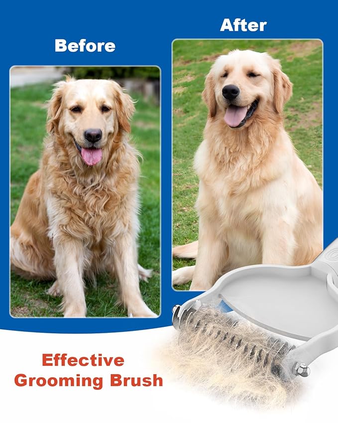 Dog Slicker Brush with Undercoat Rake for Cats, Grooming for Pets, Dogs, Cats
