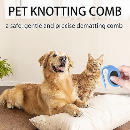 2Pcs Knotting Comb for Cats & Dogs, Pet Hair Removal Tool, Cat & Dog Grooming Comb, Knot Remover, Blue & Orange