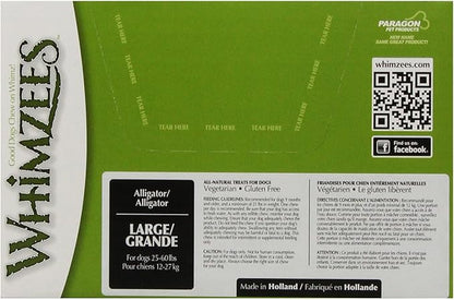 Whimzees Paragon Alligator Dental Chews for Large Dogs, 30 CT