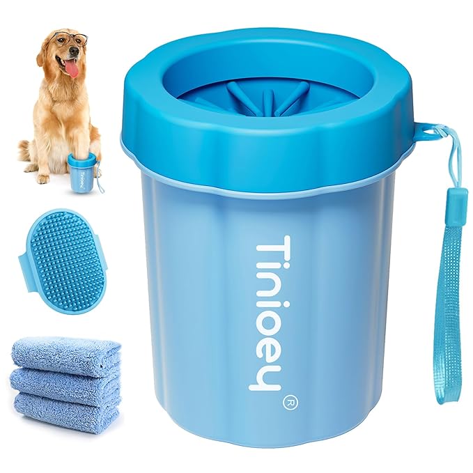 Dog Paw Cleaner for Dogs (with 3 Absorbent Towels), Dog Paw Washer, Muddy Paw Cleaner, Pet Foot Cleaner