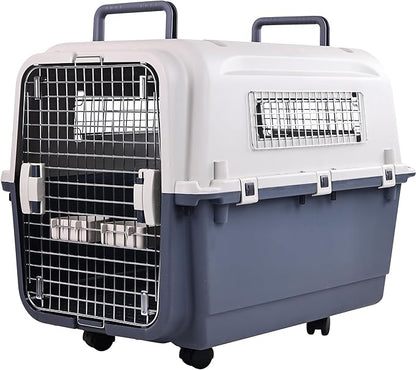 Plastic Kennels, Plastic Dog Crate, Airline Approved Pet Carrier for Dogs and Cats Longer Traveling, L
