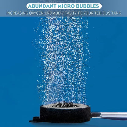 Pawfly 2 Inch Aquarium Air Stone Disc with LED Light Fine Bubbler Diffuser with Tubing for Fish Tank (Pump not Included)