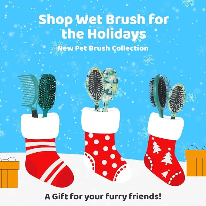 Wet Brush Pet Hair Brush, Smooth & Shine Dog and Cat Brush - De-Shedding Comb & Dematting Tool for Grooming Long or Short-Haired Dogs - Tangle-Free for Less Pulling & Tugging - Teal