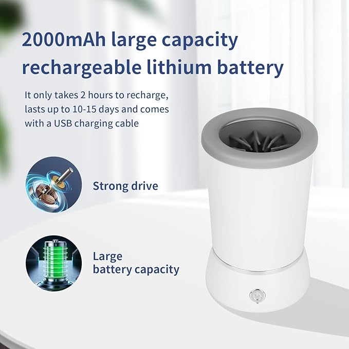 Dog Paw Cleanerï¼_utomatic paw cleaner For dogs, Type-c Charging, Designed For Small To Medium Sized Dogs ï¼_asy To Carryï¼_eeps Homes Clean(white)