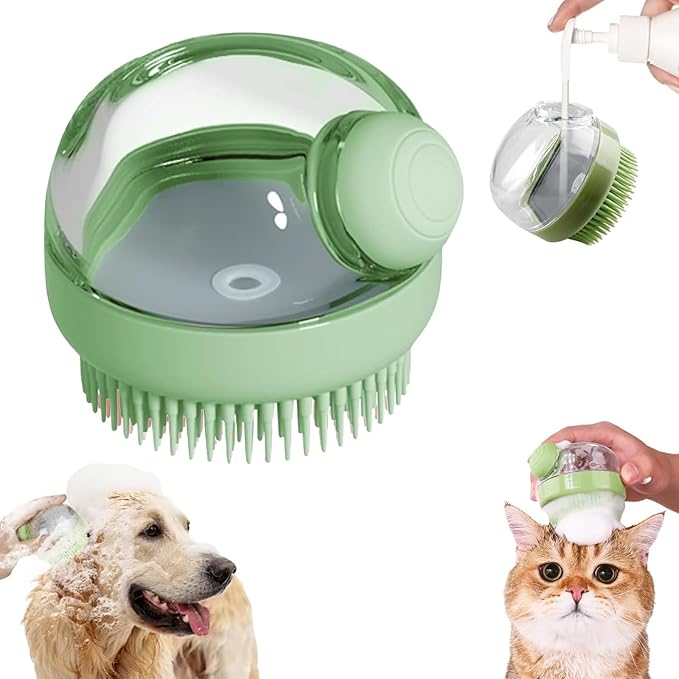 Dog Bath Brush,Dog Shampoo Brush,Cat Bath Brush,Cat Shampoo Brush,Cat Shampoo Brush,Dog/Pet Grooming/Scrubber,with Shampoo Dispenser,Suitable for dog and cat showers