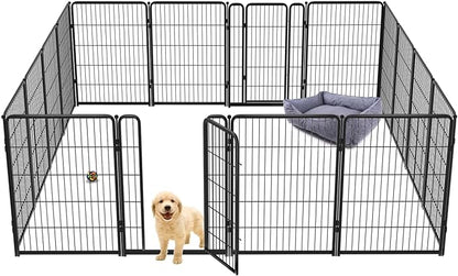 FXW Homeplus Dog Playpen for Indoor Use - Stress-Free and Safe Play, Heavy Duty 40 Inch 16 Panels Dog Pen for Medium and Large Dogs, Black_atented