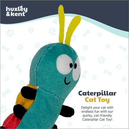 Huxley & Kent Plush Cat Toy - Interactive Catnip Toy for Cats & Kittens - Soft with Crinkle & Catnip - Fun Indoor Play - Caterpillar