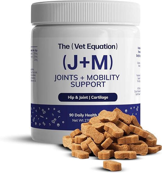 Joints & Mobility Support for Dogs  Duck-Flavored, 90 Chews  with Glucosamine, Chondroitin & Hyaluronic Acid  Supports Joint Health, Cartilage & Flexibility for Active Mobility