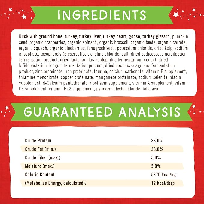 Stella & Chewy's Freeze-Dried Raw Marie's Magical Dinner Dust  Protein Rich, Grain Free Dog & Puppy Food Topper  Duck Duck Goose Recipe  7 Oz Bag