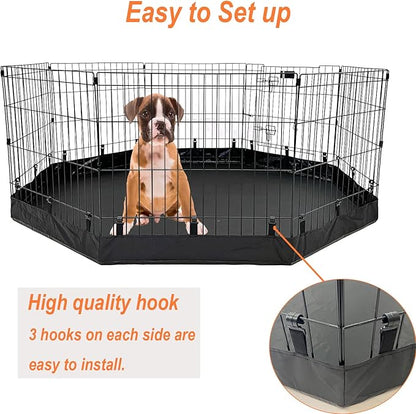 Dog Playpen Bottom Pad Waterproof - Fit All 24" Wide 8 Panels Regular Octagon Metal Exercise Pet Pen,Dog Pen Bottom Cover for Indoor Outdoor(Playpen Not Included)