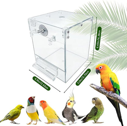 kathson Bird Bath for Cage,2 Pcs Hanging Bird Bath Box No-Leakage Parrot Shower Tub with Water Injectors Birds Bathing Accessory for Parrots Canary Lovebirds Conures Parakeets