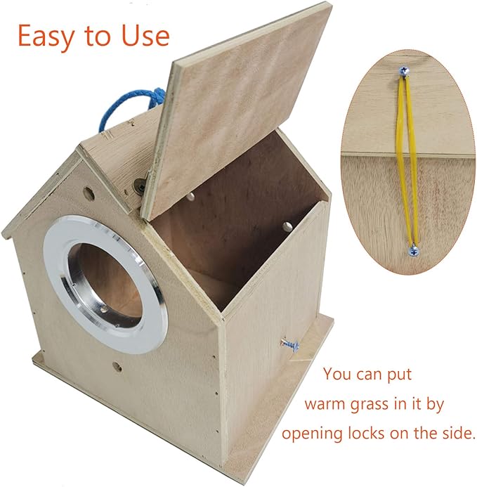 Hamiledyi Bird Nesting Box, Parakeet Breeding Box Wood Parrot Nesting House Cockatiel Mating Aviary Cage Box for Parakeet Budgie Conure Lovebirds