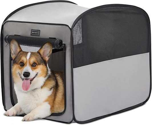 Petsfit Portable Dog Crateï¼_op Up Dog Crate for Medium Dogsï¼_aterproof Pet Cage Dog Kennel for Indoor/Outdoorï¼_ightweight Dog Carrier for Travellingï¼_rey
