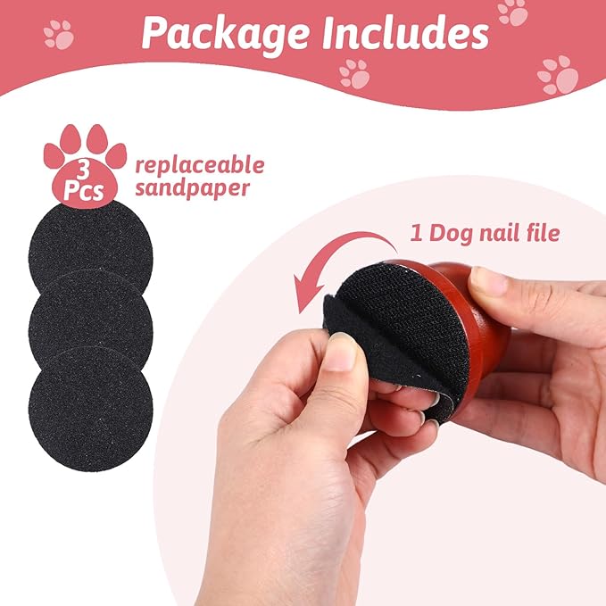 Dog Scratch Pad for Nails, Dog Nail File Board, Dog Nail Scratch Board for Dogs, Puppy Nail File for Dogs, Cat Nail File, Nail Dremel Tool for Dogs,Pet Nail File with 3 Pcs Replaceable Sandpaper(Wood)