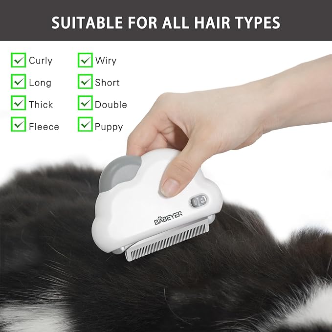 3-in-1 Cat & Dog Grooming Brush Rotatable, Dog Brush for Shedding, Stainless Steel Metal Undercoat Comb & Grooming Comb Removes Static and Reduces Shedding, White - Large Size