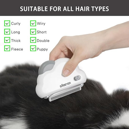 3-in-1 Cat & Dog Grooming Brush Rotatable, Dog Brush for Shedding, Stainless Steel Metal Undercoat Comb & Grooming Comb Removes Static and Reduces Shedding, White - Large Size
