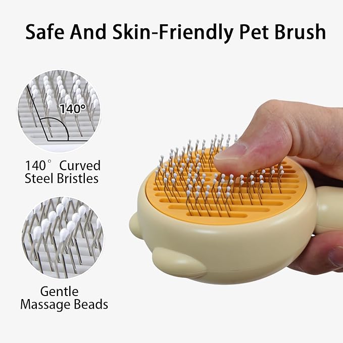 3-in-1 Steam Brush For Catsï¼_ndoor Dog Grooming Shedding Defur Combï¼_or Long And Short Haired Pets Spray Hair Removal Comb  Includes Cleaning Waterless Shampoo