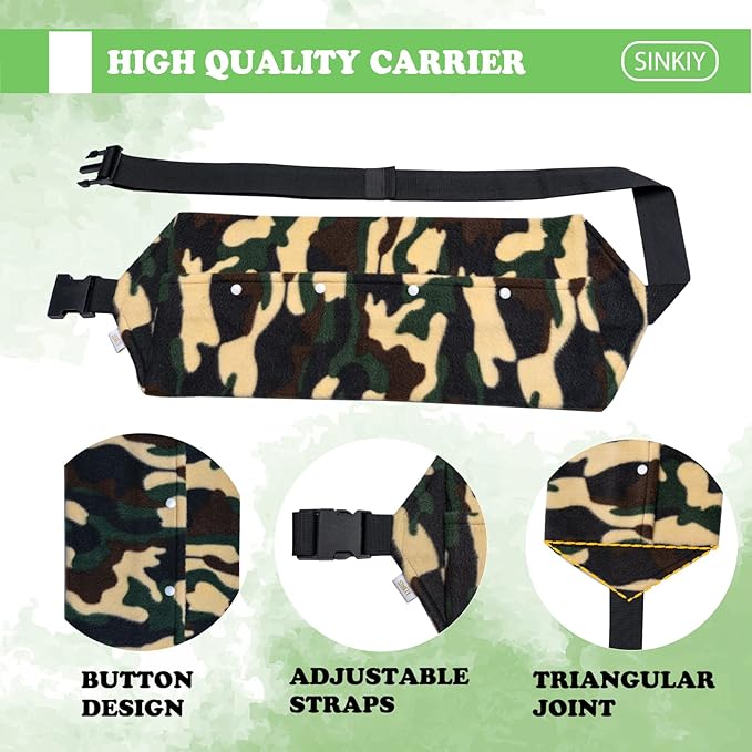 Bearded Dragon Sling Carrier, Small Animal Bag for Lizards and Small Reptile with Adjustable Strap, Breathable Material and Stable Triangular Joint Design (Forest Color)