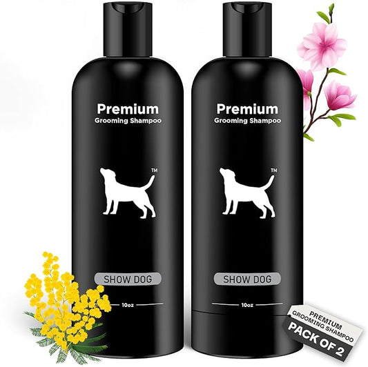 605Products Premium Dog Shampoo - Gentle Formula for Itchy & Sensitive Skin, Puppy Odor Eliminator, Natural Pet Deodorizer (10oz) - Show Dog (2-Pack)