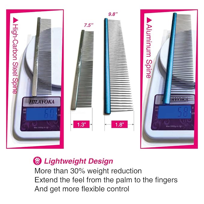 A great Curved Shears+ 9.8" Comb set for perfect home grooming choice. Medium to large long-haired dogs.