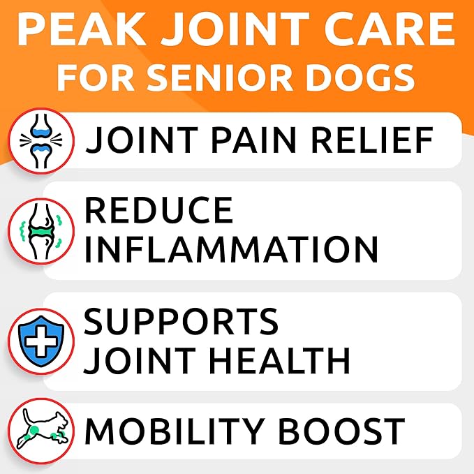 BARK&SPARK Senior Advanced Glucosamine Chondroitin for Dogs - Hip Joint Pain Relief - Old Dog Joint Chews Large & Small Breed - Hip Joint Chews Joint Health Care Treats - 120Ct