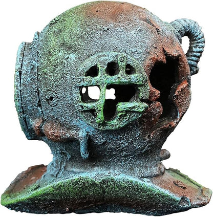 SLOCME Aquarium Sunken Submarine Helmet Decorations - Realistic Vintage Noah's Ark Shipwreck Fish Tank Decorations, Durable Resin Fish Tank Ship Accessories
