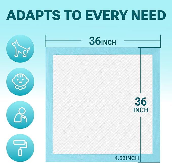 100 Count Disposable Bed Pads for Adult 36" x 36", Chucks Pads Underpads Bed Liner for Incontinence, Extra Large Puppy Pads / Dog Pee Pads / Wee Wee Pads for Training, XL, 45 Count