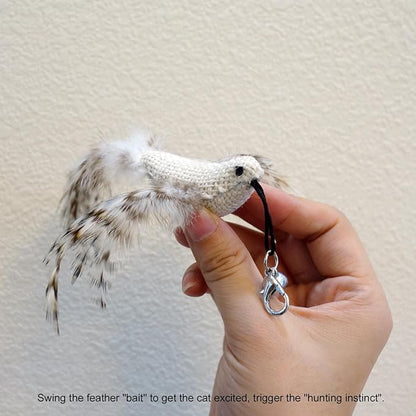 TTcat Feather Toys, 4 Pcs Simulation Birds Refills, Cat Toys Replacement Feathers for Cat Kitten Wand.