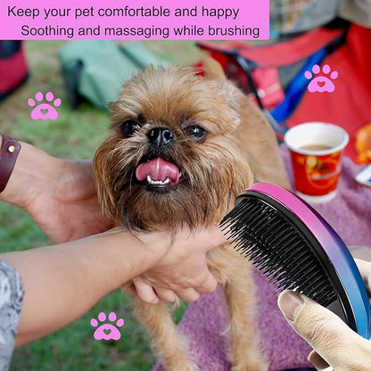 Puppy Brush, Soft Dog Brush for Grooming, Puppy Hair Remover Brush Comb, Grooming Tool for Poodles,Teddy, Yorkies, Maltese, Shih Tzu, Chihuahua, Gradient color