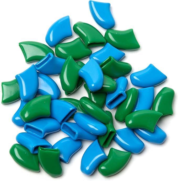 Soft Claws Nail Caps for Dogs with Non-Slip Design Made in USA - 40 Dog Nail Covers for Long-Lasting Protection of Floors and Furniture - Green & Blue, XXL