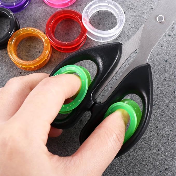 5Pcs Soft Silicone Scissors Finger Rings Grips Inserts Grooming Shear Thumb Inserts Finger Protector Shears Ring Scissor Accessories