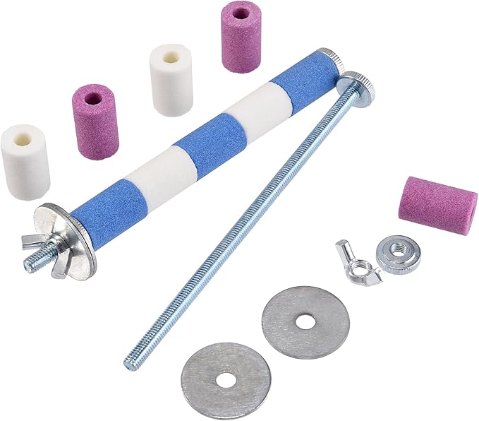 Bird Perch Parrot Stand Cage Accessories Natural Wooden Stick Paw Grinding Rope-surfaced Chew Toy Standing Rod for Exercise Training Branches (Sandstone (S 4 pcs))