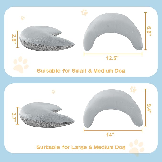 HOMBYS Chewproof Dog Pillow, Calming Toy for Dogs Anxiety Relief, Suitable for Both Crazy Tearers & Tame Dogs, Furry Surface Soft & Comfortable Dog Neck Pillow ImproveSleeping Machine Washable12.8x6.8