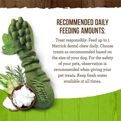 Merrick Fresh Kisses Natural Dental Chews Infused With Coconut And Botanical Oils For Small Dogs 15-25 Lbs - 9 ct. Bag